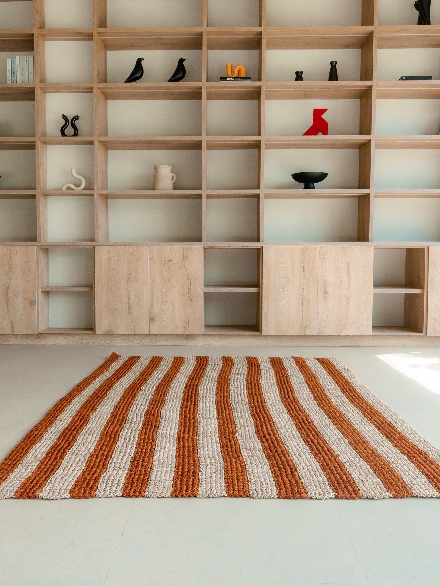 Ochre Striped Handwoven Fique Rug