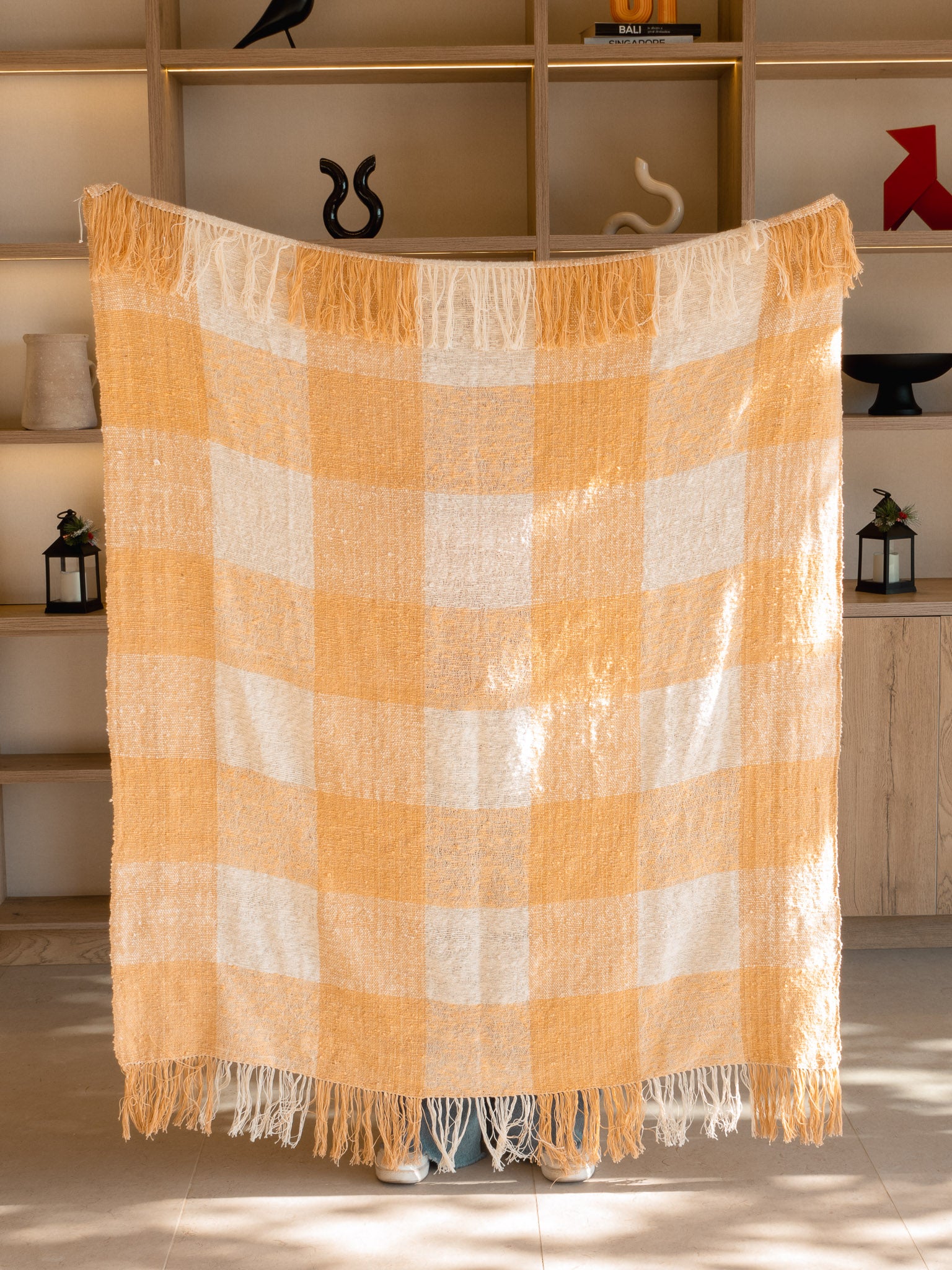 Peach Cotton Woven Blanket